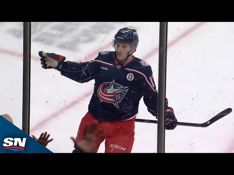 Blue Jackets Justin Danforth Pulls Back and Rips Shot Past Senators Anton Forsberg