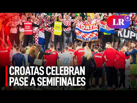 Hinchas croatas celebran triunfo de su selección tras eliminar a Brasil en Qatar 2022 | #LR