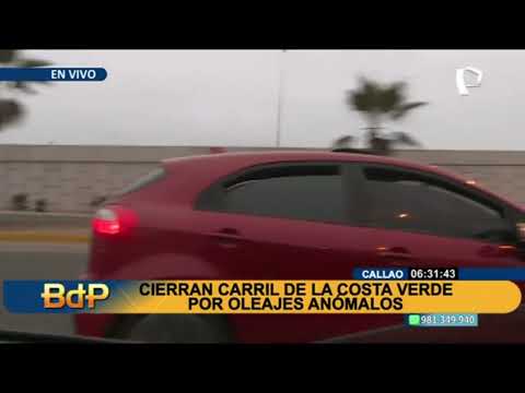 Callao: Cierran un carril de la Costa Verde por oleajes anómalos