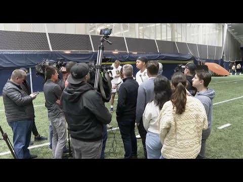 Former Michigan players talk about a different title following their Pro Day workouts
