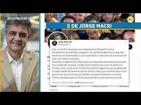 La opinión Jorge Macri sobre la movilización ?N20:30?23-04-24
