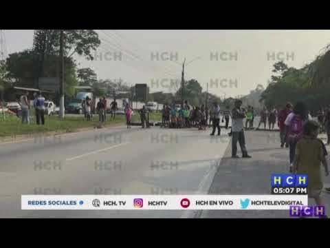 Huelga en la Pozona, carretera entre Puerto Cortés y San Pedro Sula por falta de energía