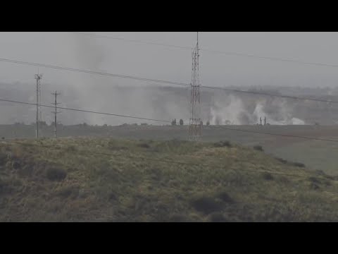 Plumes of smoke rise above northern Gaza as Israeli offensive continues