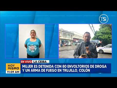 Mujer es detenida con 80 envoltorios de narcóticos y un arma de fuego en Trujillo, Colón