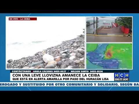 Relativa tranquilidad y lloviznas en Atlántida y Colón por el paso de Huracán Lisa