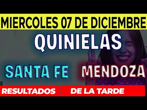 Resultados Quinielas Vespertinas de Santa Fe y Mendoza, Miércoles 7 de Diciembre