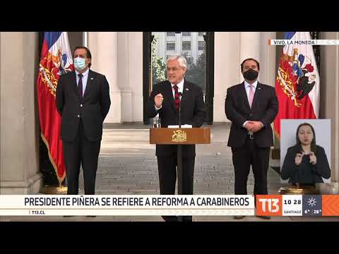 Piñera pide aprobar reforma a Carabineros: Orden público no es incompatible con resguardo de DDHH