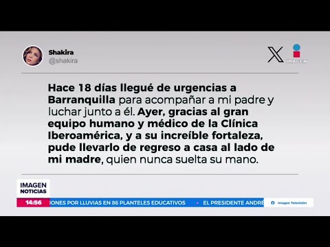 ¡El papá de Shakira sale del hospital! | Noticias con Crystal Mendivil