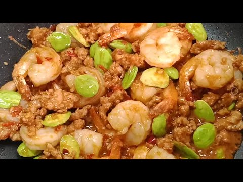 ผัดสะตอกุ้งสด ผัดสะตอกุ้งสด