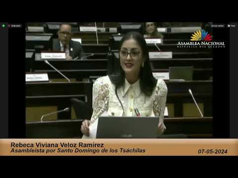 Primera Vicepresidenta de la Asamblea Nacional Viviana Veloz - Sesión 826 - #RecursosGAD