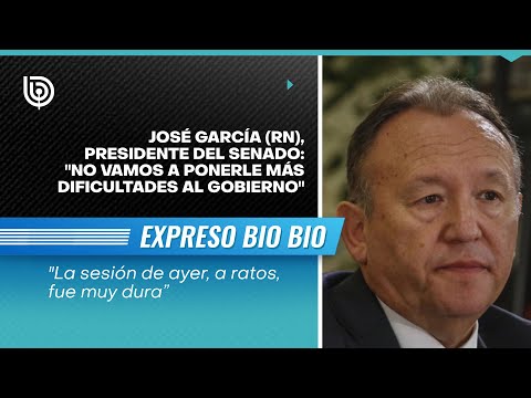 José García (RN), presidente del Senado: No vamos a ponerle más dificultades al gobierno