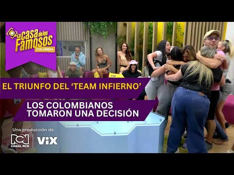 La reacción del 'Team infierno' al llevarse la victoria en La casa de los famosos Colombia