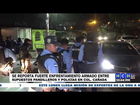 Miembros de la Pandilla 18 se enfrentan con agentes de la Policía Nacional en colonia La Cañada, TGU
