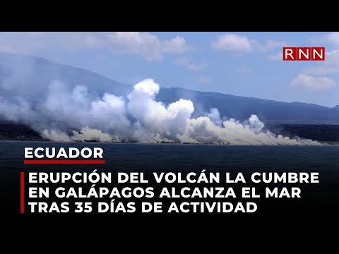 Erupción del volcán La Cumbre en Galápagos alcanza el mar tras 35 días de actividad