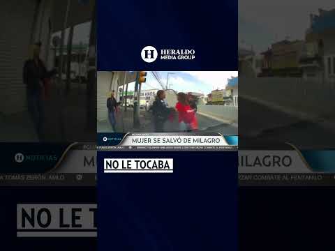 ¡De milagro! Mujer se salva de ser atropellada en Guanajuato ¿De quién fue la culpa?