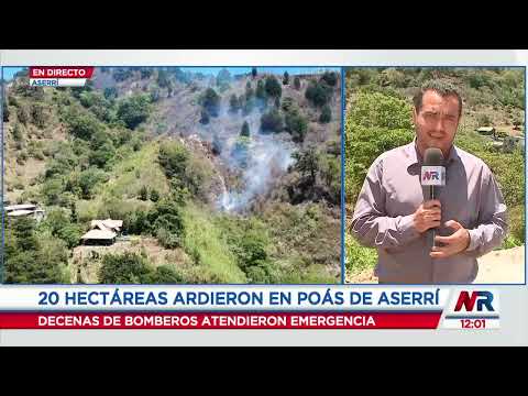 Decenas de bomberos lucharon contra incendio forestal en Poás de Aserrí