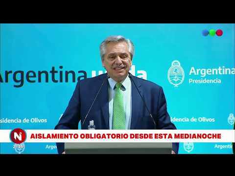 Alberto Fernández declaró la CUARENTENA TOTAL por el CORONAVIRUS - Telefe Noticias