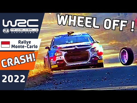 Rally Car🚙 Rally Car on 3 Wheels! WRC Rally Crash rips a wheel off at WRC Rally Monte-Carlo 2022