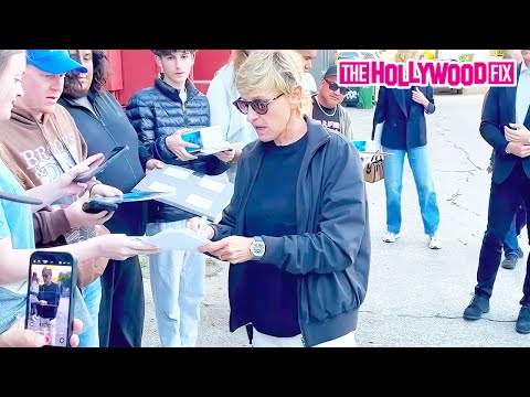 Ellen DeGeneres & Portia De Rossi Sign Autographs For Fans While Arriving At Largo's Comedy Club