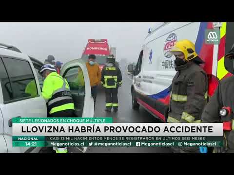 Al menos 7 lesionados en choque múltiple en la Ruta 5 sur en las inmediaciones de Linares