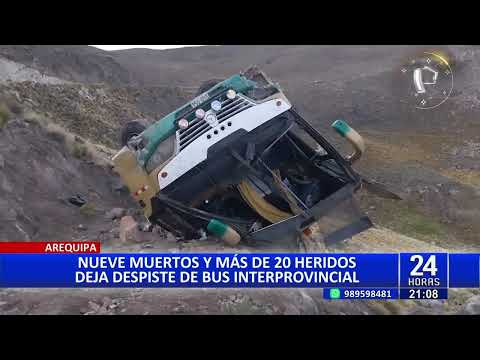 Arequipa: al menos nueve muertos y más de 20 heridos deja volcadura de bus interprovincial