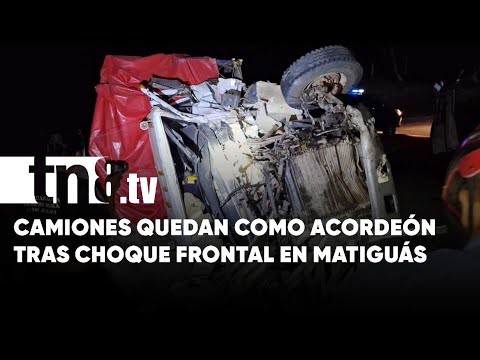 Camión cargado de piedra cantera choca con otro «mamulón» en Matiguás