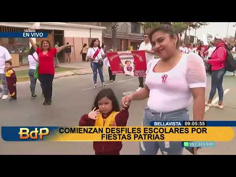 Fiestas Patrias: escolares de Bellavista vuelven a marchar después de 4 años