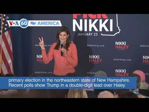 VOA60 America - Trump, Haley face off in New Hampshire presidential primary