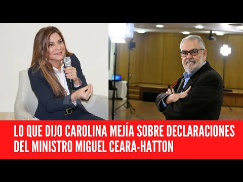 LO QUE DIJO CAROLINA MEJÍA SOBRE DECLARACIONES DEL MINISTRO MIGUEL CEARA-HATTON