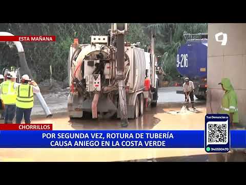Chorrillos: nueva rotura de tubería provocó aniego en la Costa Verde