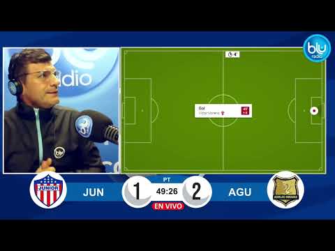 ¡Gol en contra! Víctor Moreno desvía el balón hacia su propio arco y Junior descuenta ante Águilas