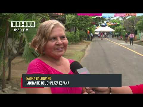 Barrio Plaza España en Managua estrena cuatro calles de pavimento - Nicaragua
