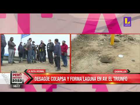 #LaRutavecinal | Chorrillos: desagüe colapsa y forma laguna en av. El triunfo