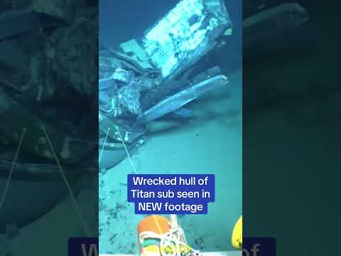 Wrecked hull of Titanic sub seen in new footage