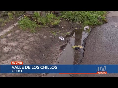 Moradores del Valle de los Chillos denuncian gran fuga de agua hace dos meses