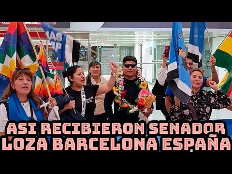 BOLIVIANOS RESIDENTES EN BARCELONA ESPAÑA RECIBEN SENADOR LEONARDO LOZA CON CANTICOS..