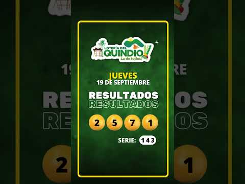 Resultado LOTERIA del QUINDIO - Jueves 19 de septiembre #Shorts #Loterias