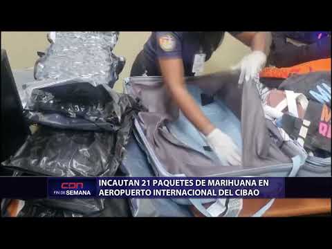 Incautan 21 paquetes de marihuana en Aeropuerrto internacional del Cibao