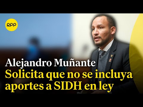 Alejandro Muñante solicita no incluir en ley de presupuesto aportes en favor de organismos del SIDH