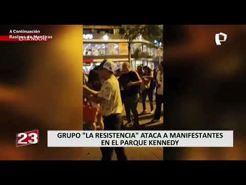 Captan a grupo “La Resistencia” atacando a manifestantes en el parque Kennedy