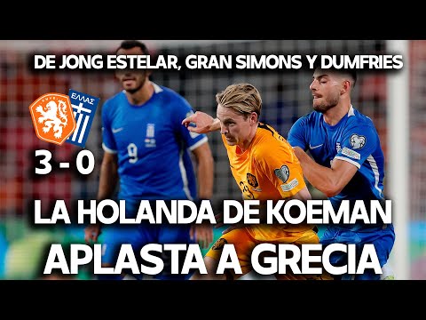 LA HOLANDA DE FRENKIE DE JONG APLASTA A GRECIA 3-0 | GRAN XAVI SIMONS Y DUMFRIES 3 ASISTENCIAS