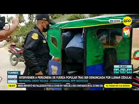 Tumbes: personera de Fuerza Popular fue intervenida por marcar cédulas de sufragio [VIDEO]