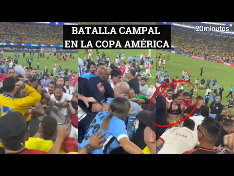 Jugadores de URUGUAY a golpes con aficionados de COLOMBIA |COPA AMÉRICA 2024