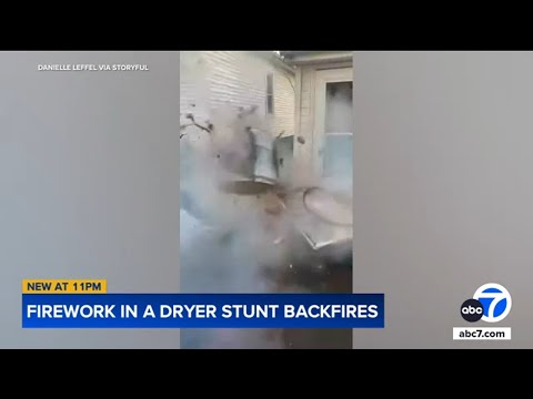 Man injured when firework causes dryer to explode