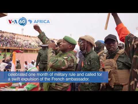 VOA60 Africa - Macron says French ambassador to Niger will stay in the country