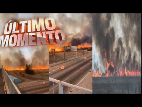 INCREÍBLES IMÁGENES Incendios en Córdoba las llamas llegaron muy cerca de la autopista a Carlos Paz