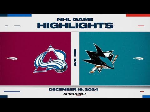 NHL Highlights | Avalanche vs. Sharks - December 19, 2024