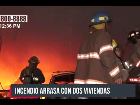 Dos viviendas son consumidas por un incendio en Monseñor Lezcano, Managua - Nicaragua