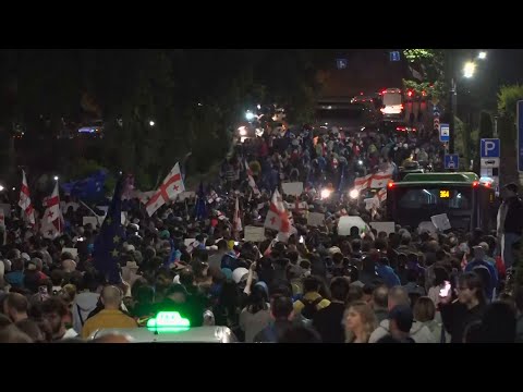 Another night of protests in Tbilisi over Georgia's so-called 'Russian law'