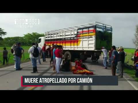 Ciclista muere al atropellado por un camión en Malacatoya - Nicaragua